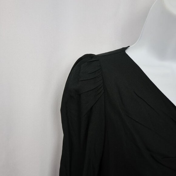 Anthropologie The Korner Black Bow-Tie Elegant Puff Sleeve Shift Dress - Small - Picture 5 of 12